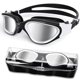 HotSrace Polarised / Non-Polarised Swimming Goggles Anti Fog UV Protection Adjustable Comfort Professional Swimming Goggles for Men Women Adults Teenagers