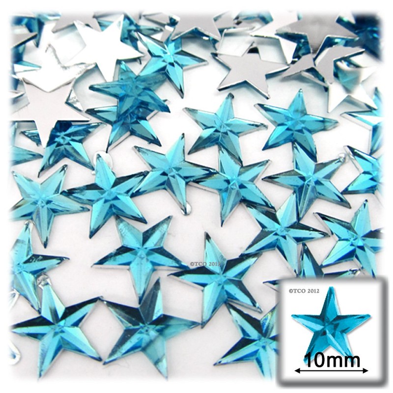 144pc Loose Flatback Acrylic Rhinestones Star 10mm - 46ss Flatback