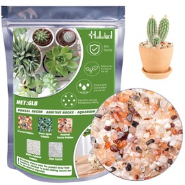 Halatool Crystal Pebbles 6 LB Bulk Bag 0.27"- 0.79" Natural Landscaping Pebbles Aquarium Gravel Decorative Polished Stone Suitable for Plants Home Decoration DIY Handmade Fish Tanks Vase Filler