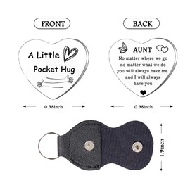 Hgreiwgk Pocket Hug Token Long Distance Relationship Keepsake Stainless Steel Double Sided Inspirational Gift for Family Thinking of You Gifts (Pocket Hug for Aunt)