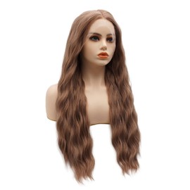 LUSHY BEAUTY Hair Synthetic Lace Front Wig Wavy Long 26inch Honey Blonde Mix Heavy Density Heat Resistant Realistic Wig
