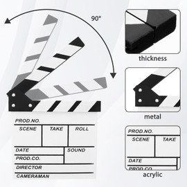 Clapper Board for Film Directors Clapperboard Movie/Film/TV Props with Marker Pen Film Lovers Gifts