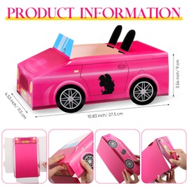 Soulchen 12 Pcs Pink Cardboard Toy Cars for Girls Car Party Food Trays Boxes Pink Bachelorette Princess Cowgirl Party Supplies Table Centerpiece Decorations for Snack DIY Flower Arrangements