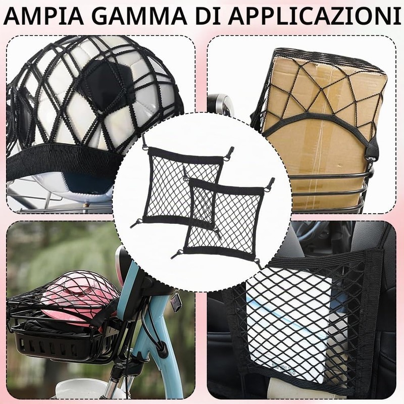 SKJJM Rete per Casco Moto, 2 Pezzi Rete Bagagli per