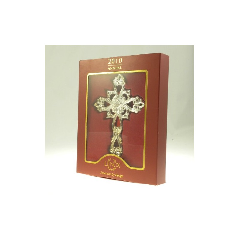 Lenox 2010 Filigree Cross Gemmed Ornament NEW in Box