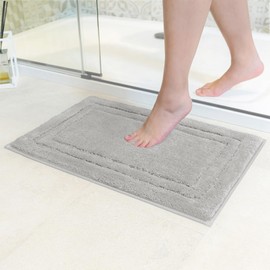 Decomira Non-Slip Bath Mat, Can Be Combined as a Bath Mat Set, Toilet Rug, Bathroom Rug, Washable Shower Mat, Bathroom Set, Grey, 40 x 60 cm