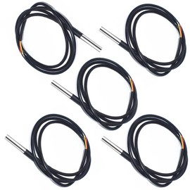 DS18B20 Stainless Steel Package 1 Meter Waterproof 18b20 Cable Probe Temperature Sensor 5pcs