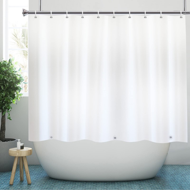 YISURE White PEVA Shorter Shower Curtain 60inch Height, Solid White