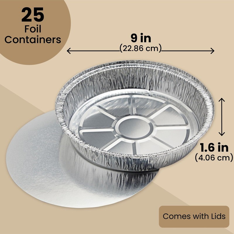 Juvale Round Aluminum Pans with Lids - Disposable Pie Pans