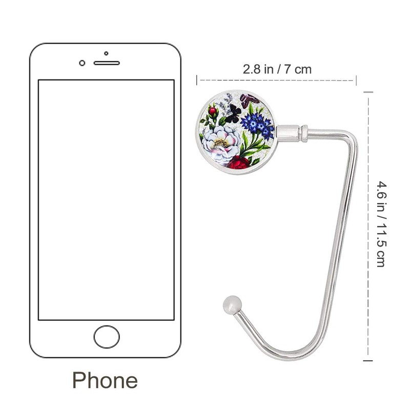 6 Pack Purse Hook Long Handbag Hanger for Table Desk,