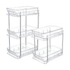 IPENP Clear CD Organizer, 3-Tier Sliding Drawer Storage Shelf -