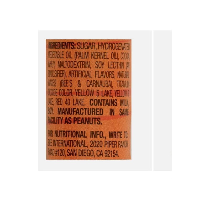 Bee CARROT TUBES WITH ORANGE CHOCOLATE LENTILS 1.3 Oz 36gm