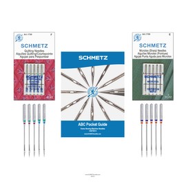 SCHMETZ Quilting and Microtex Sewing Machine Needle Combo Pack (10 Needles Total and 1 SCHMETZ ABC Pocket Guide)