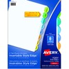 Avery 8-Tab Plastic Binder Dividers, Insertable Multicolor Style Edge Tabs,