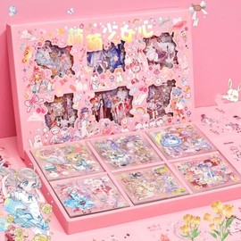 Cute Diary Stickers, Princesses, Girls, Flowers, Japanese Paper Stickers, Notebook Stickers, 200 Pieces, DIY Stickers, Diary, Calendar, Household Book (200 Girls - PET)