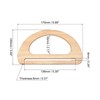 sourcing map Wooden Purse Handles, 175mm 2Pcs D Shape Handbag