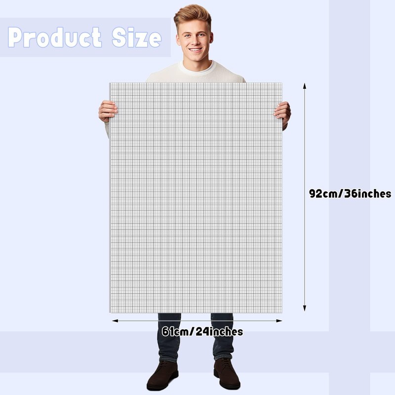 Clapzooki 30 Pack 24" x 36" Large Graph Paper Bulk