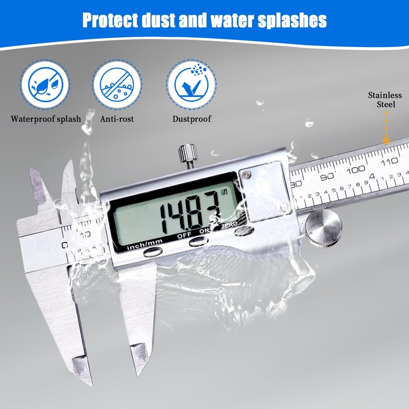 Digital Caliper Measuring Tool,Caliper Measuring Tool with Stainless Steel, Micrometer