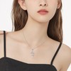 JERWLI Butterfly Cross Necklace 925 Sterling Silver Butterfly Cross Pendant