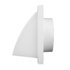 4-Inch White External Hooded Cowl Ventilation Grill Cover with Backdraft
