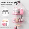 DAOYA Pink 3-Tier Over Head Shower Caddy with Soap Holder
