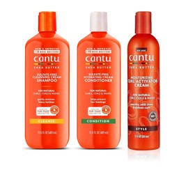 Cantu Shea Butter Shampoo + Hydrating Conditioner + Curl Activator Cream"SET" for Natural Hair