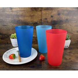 AOYITE Large Plastic Cups Reusable - 32 oz Water Tumblers Unbreakable Drinking Glasses set of 12 - BPA Free Dishwasher Safe Big Plastic Cups for Kids Kitchen Camping Party Outdoor