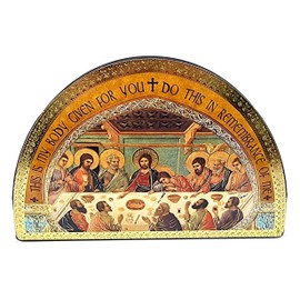 Jesus Last Supper Wooden Gold Foiled Religious Plaque