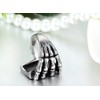 JewelryWe Mens Stainless Steel Ring, Gothic Skull Hand Claw Poker