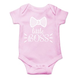 CBTwear Little Boss - Baby Clothes - Funny Newborn Bodysuit Outfits for Boys and Girls (6 Months, Pink)