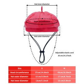 PET SHOW Dog Beret Hat for Small Dogs Cats Party Holiday Headband Cap French Leather Berets with Adjustable Chin Strap Cute Fashion Puppy Hats Pets Costumes Accessories(Red,S)