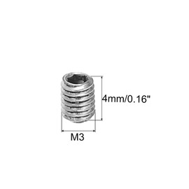 sourcing map Guitar Bridge Saddle Height Adjustment Screws Metric M3x4 Silver for Electric Guitars Bridge 20pcs