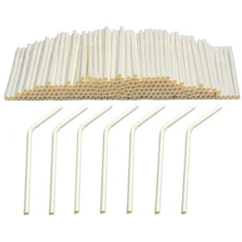 dhaikkkd 200 White Straws Paper 100% Biodegradable Straws Nature Drinking Tubes Children Tubes Paper Straws 19.7CM×0.6CM
