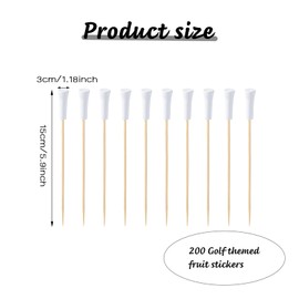 MFCGHXR 200 Pieces 5.91 Inch Golf T-Shirt Appetizer Toothpicks Golf Theme T-Shirt Skewers Disposable Bamboo Sandwich Fruit Cocktail Picks for Catering Events Buffet Parties Holiday Accessories