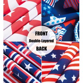 HIHOST Dog 4th of July Bandana 2 Pack - Dog Apparel & Accessories Dog Bandana Girl Large Holiday Dog Bandanas Boy Bandana for Dogs Small Dog Bandanas Summer American Bandanas for Dogs M