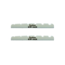 Guyker Bass Guitar Bone Nut - 6 String Flat Bottom Pre-Slotted Bone Nuts Replacement Parts Accessories for PB JB Precision Bass Jazz Bass Set of 2 White, 54x3.5x6mm BTW-5436
