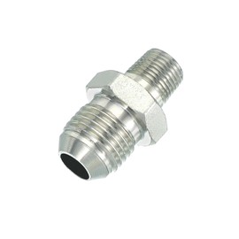 PATIKIL Hex Reducing Nipple Connectors Pipe Adapter 9/16" Male 37° Flare JIC x 1/8" Male NPT, Pipe Fitting Reducer Nipple Adapter Plated Steel Hydraulic Fitting