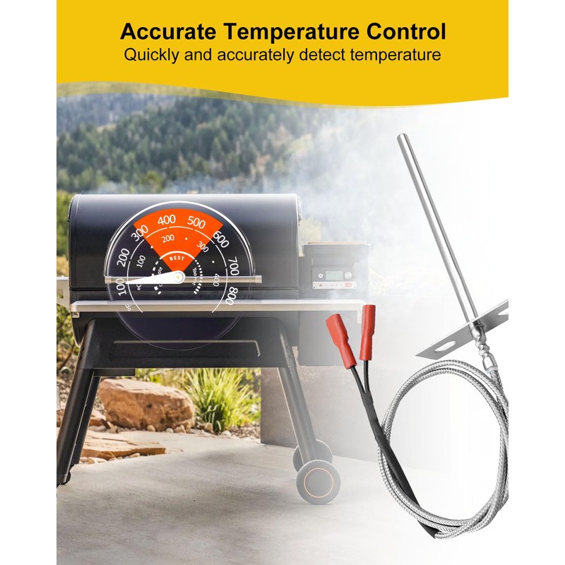 RTD Temperature Probe Sensor Compatible with Pit Boss 340 440