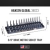 Hansen Socket Organizer 38023 3/8" Drive Metric - 3 Row