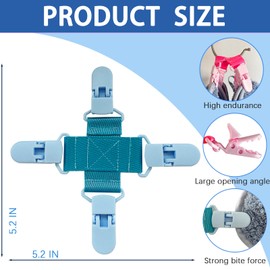 Okueejur 2 pcs Bed Sheet Detangler Reduces Laundry tangles，Keep Bed Sheets/Duvet Covers/Blankets/from Tangling,Twisting, and Balling in Washer and Dryer，No damage Washer and Dryer (Blue)