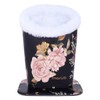 MOSISO Eyeglasses Holder, Plush Lined PU Leather Peony Stand Case