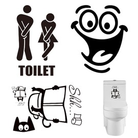 COYUN Set of 6 Toilet Stickers, Wall Stickers, Toilet Seat, Closing in Your Lid, Wall Sticker