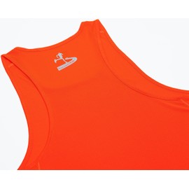 TLRUN Men's Running Tank Top Ultra Lightweight Marathon Singlet Shirts Dry Fit Yoga Workout Sleeveless T-Shirts U-Neck(Large Orange)