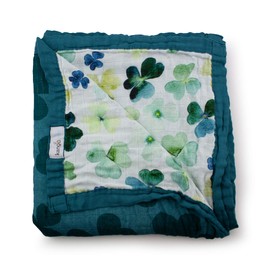 Kanga Care Serene Premium Bamboo Muslin Reversible Double Layer Reversible Blanket 47x47 - Clover