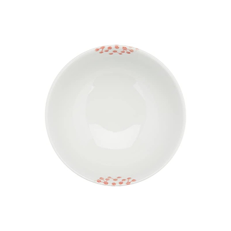 Hasamiyaki Tenryu Pottery Flower Rice Bowl, Red Flower