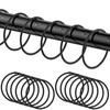24 Pack Black Shower Curtain Rings Rustproof Metal Shower Hooks