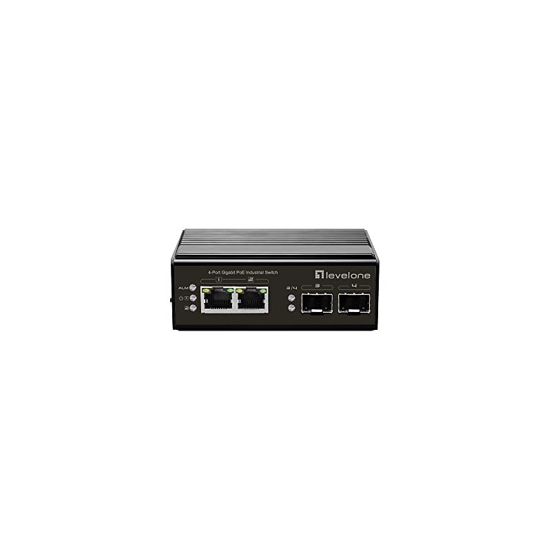 LevelOne IGP-0432 4-Port Gigabit PoE Industrial Switch DIN Rail -40°C