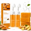 zhnnt 5Pcs Turmeric Wash and Care Set,2Pcs Tuemeric Facial Cleanser
