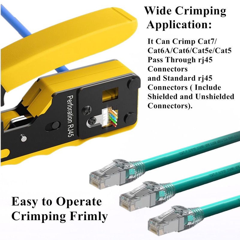 Gaobige rj45 Crimp Tool Kit, Pass Through Cat7 Cat6A Cat6