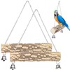 2pcs Pet Birds Parrots Wooden Swing Stand Bar Safety Toy